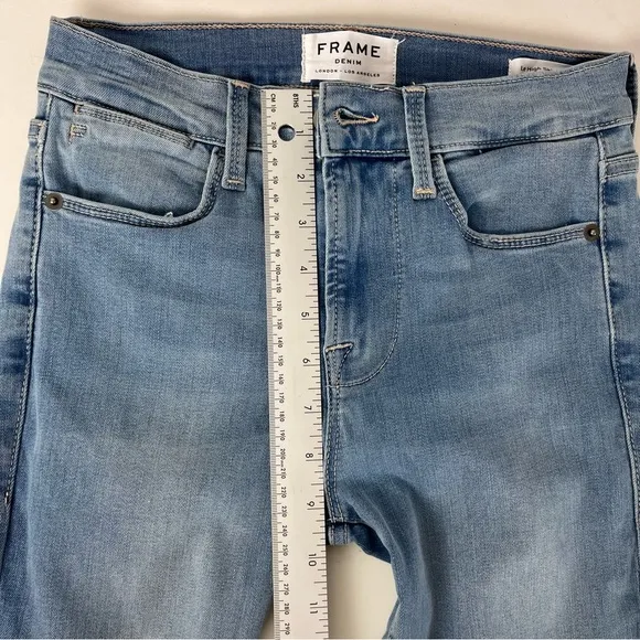 Frame Women’s Le High Raw Edge Skinny Jeans Sz 24 Light Blue NWT