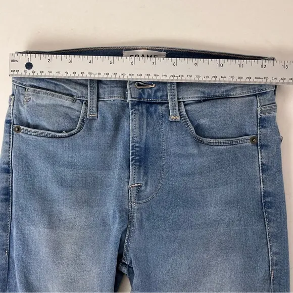 Frame Women’s Le High Raw Edge Skinny Jeans Sz 24 Light Blue NWT