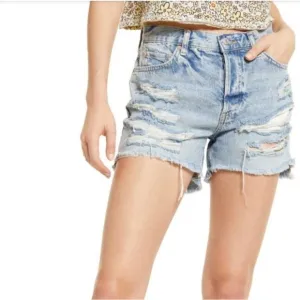 Free People We The Free Maggie Distressed Jean Shorts Women's Size 25