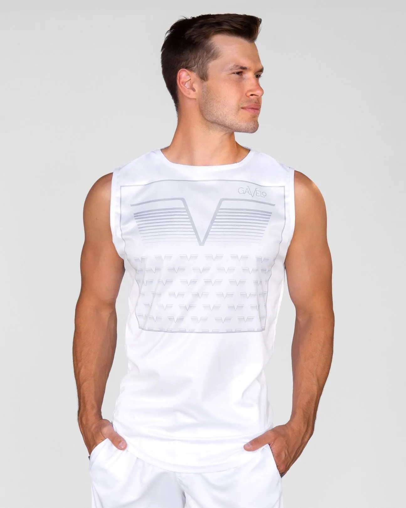 Gavelo Sniper White Sleeveless Tee