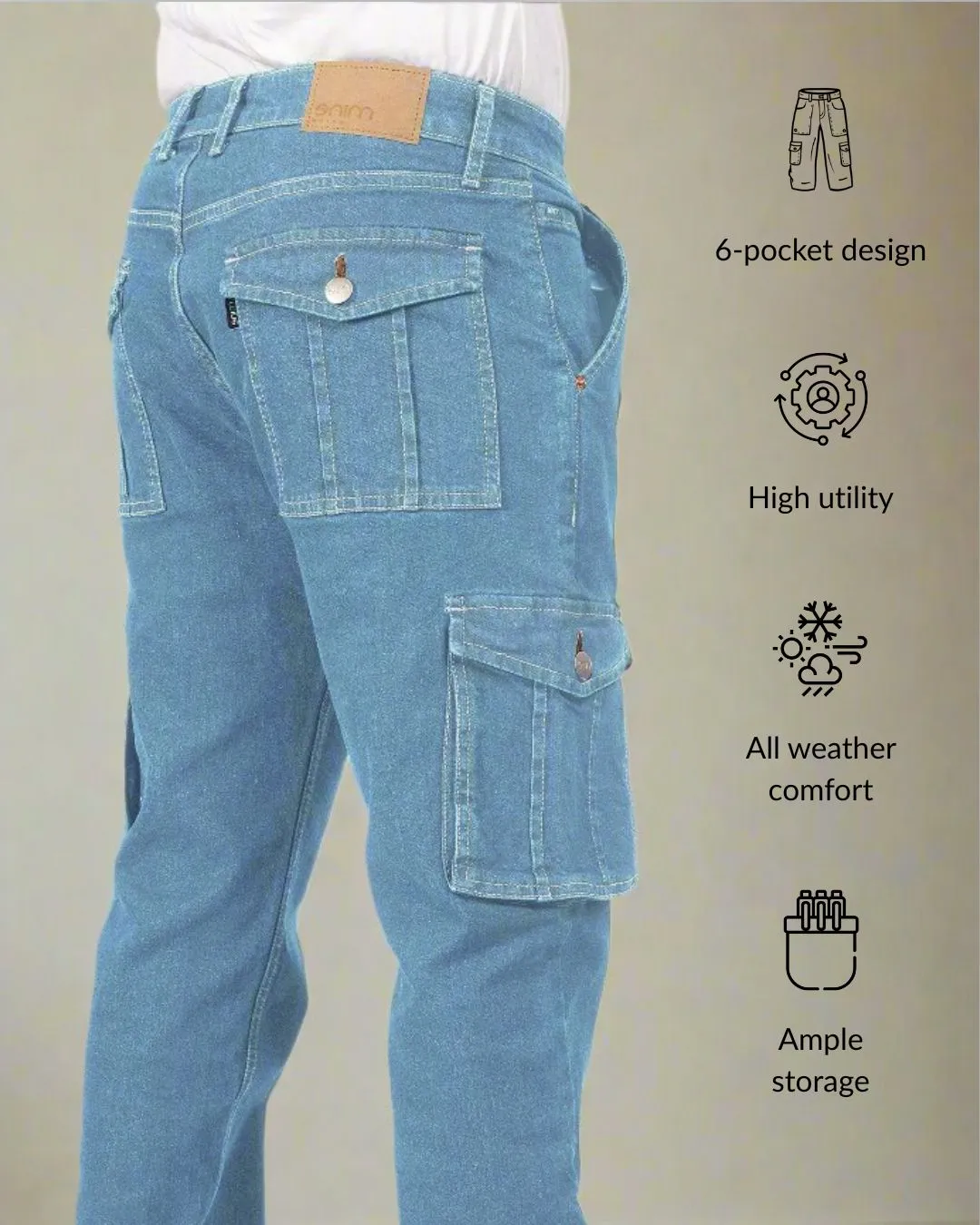 Glacier Blue Straight Fit Cargo