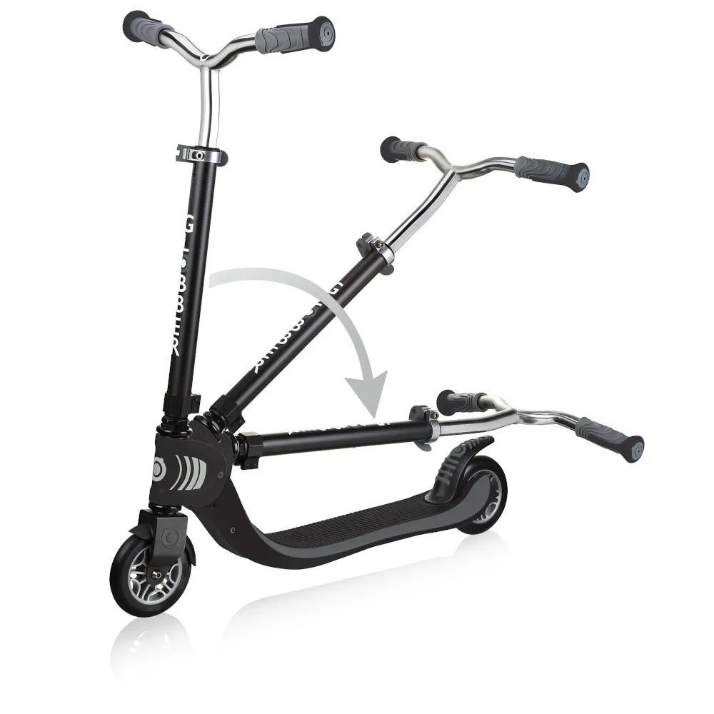 Globber Flow 125 Foldable 2-Wheels Kick Scooter – Black/Grey