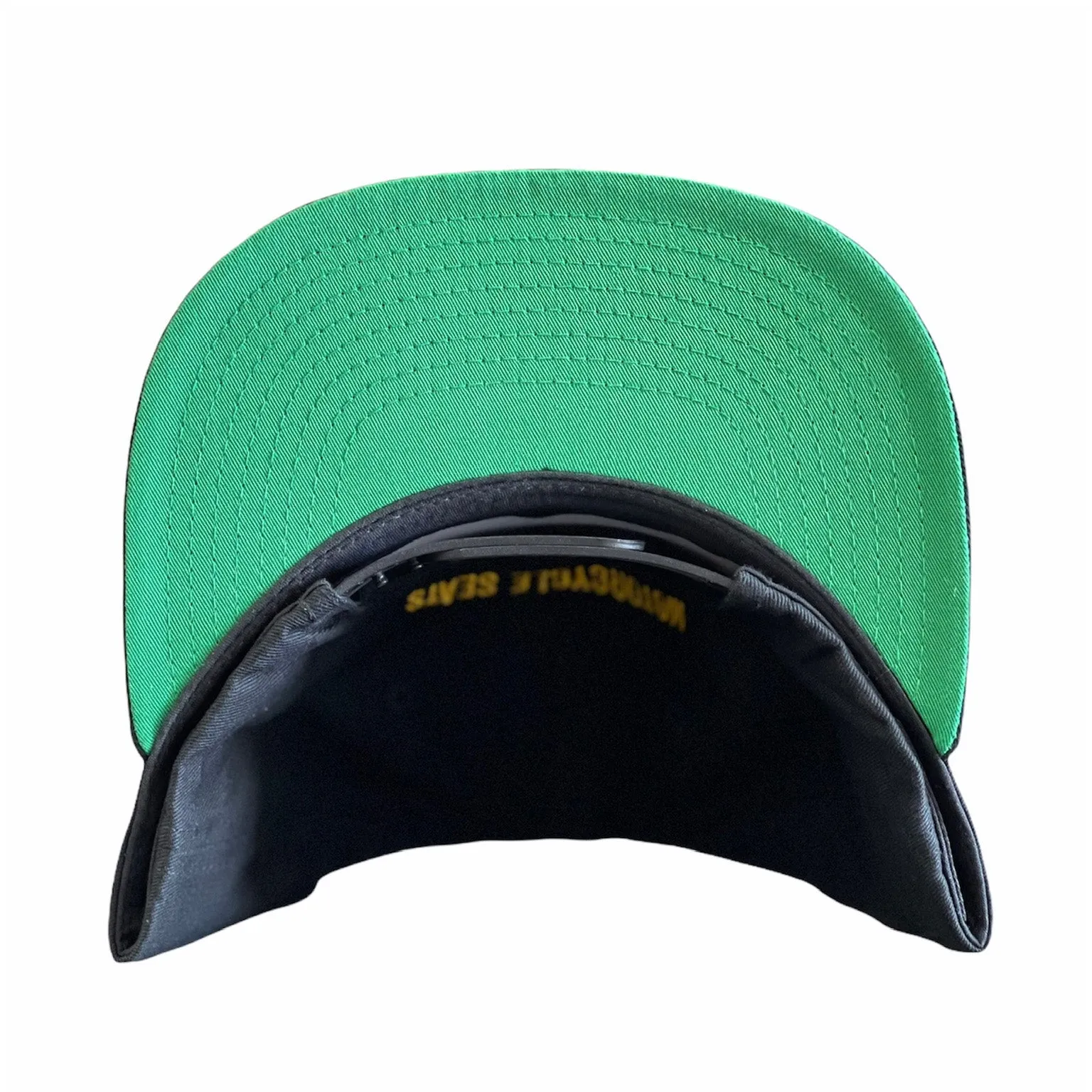Gold Text Snapback Flat Bill Hat