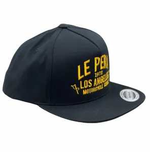 Gold Text Snapback Flat Bill Hat