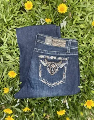 Grace in LA Jeans Womens Aztec Steerhead (EBS576)