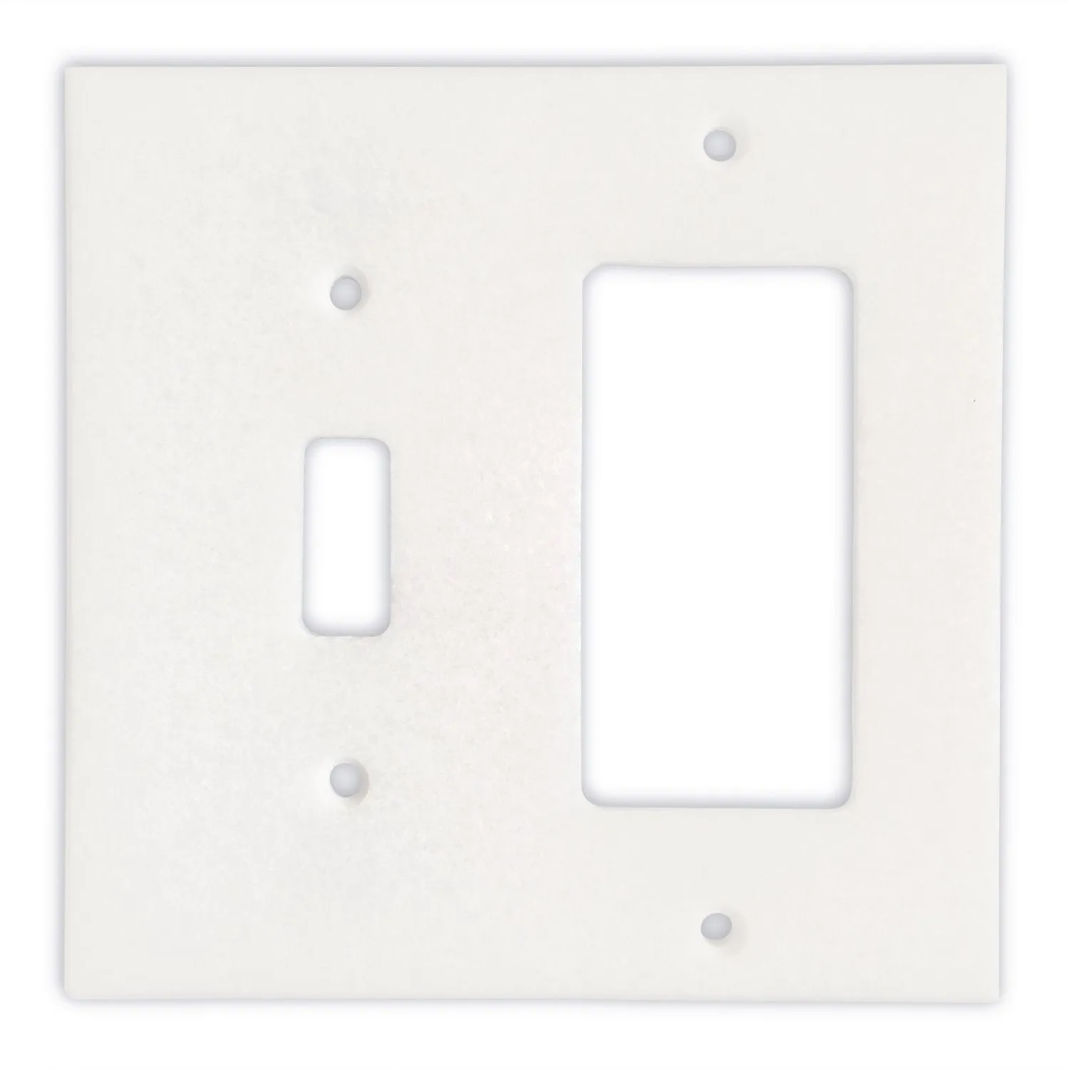 Greek Thassos White Marble Switch Plate Cover, Polished-TOGGLE ROCKER
