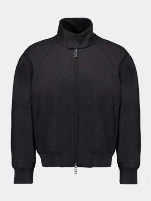 Grey Cashmere Bomber Jacket