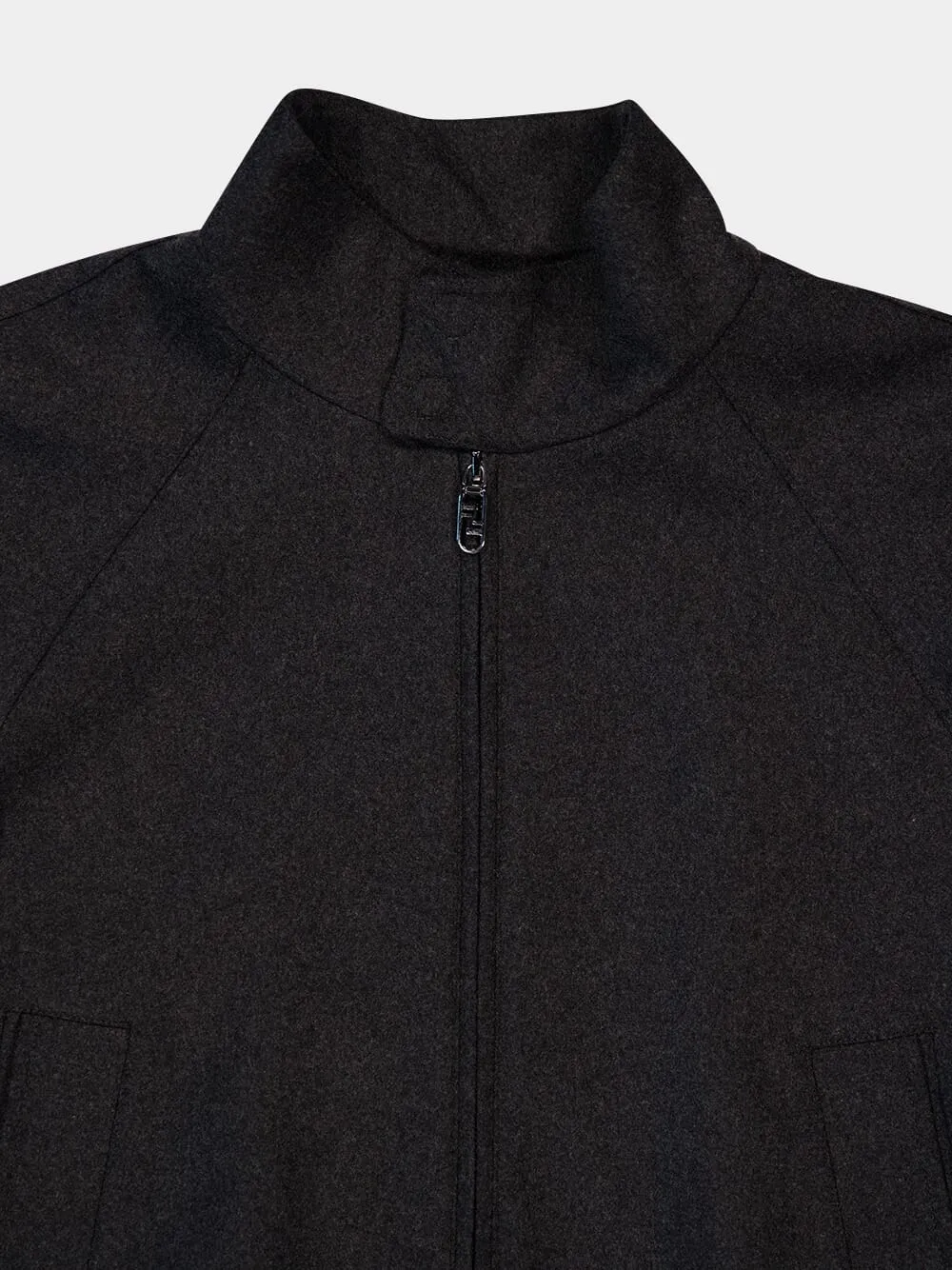 Grey Cashmere Bomber Jacket