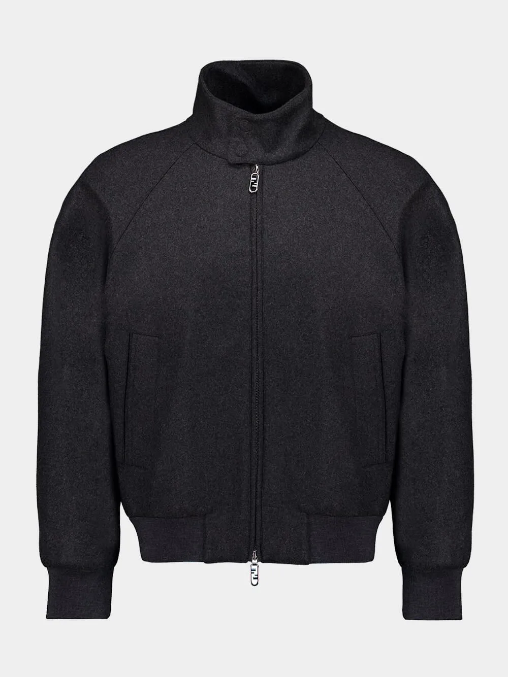 Grey Cashmere Bomber Jacket
