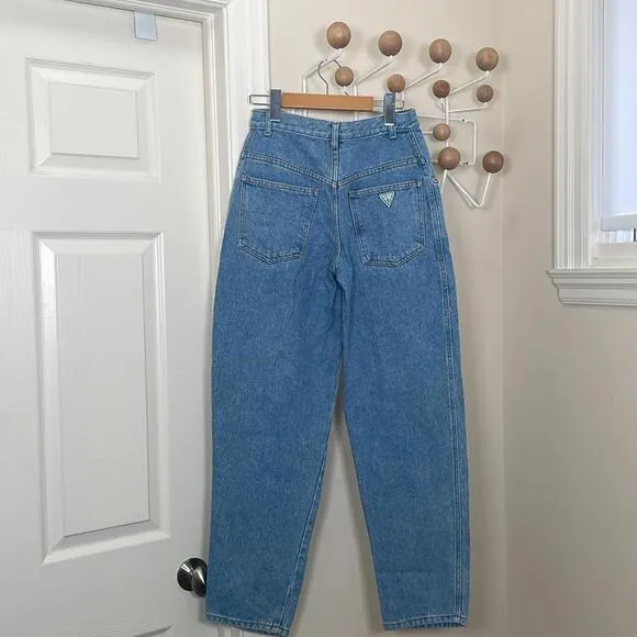 Guess - Vintage 90s High Waist Wide Legged Denim Jeans - Light wash - Size 27