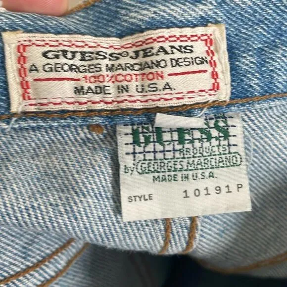 Guess - Vintage 90s High Waist Wide Legged Denim Jeans - Light wash - Size 27