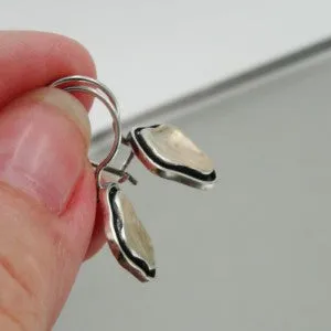 Hadar Designers 9k Yellow Gold Silver Earrings Handmade Modern Smart Art (I e438