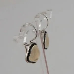 Hadar Designers 9k Yellow Gold Silver Earrings Handmade Modern Smart Art (I e438