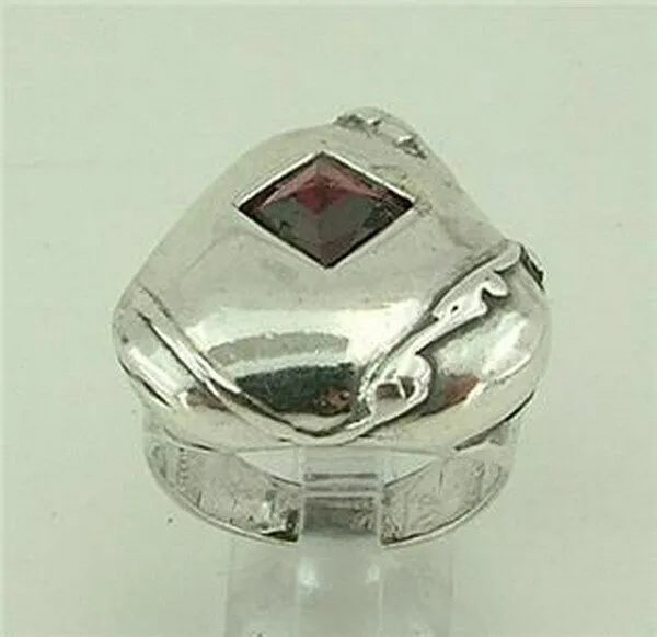 Hadar Designers garnet ring 925 sterling silver sz 7.5,8 handmade (h 1770) last