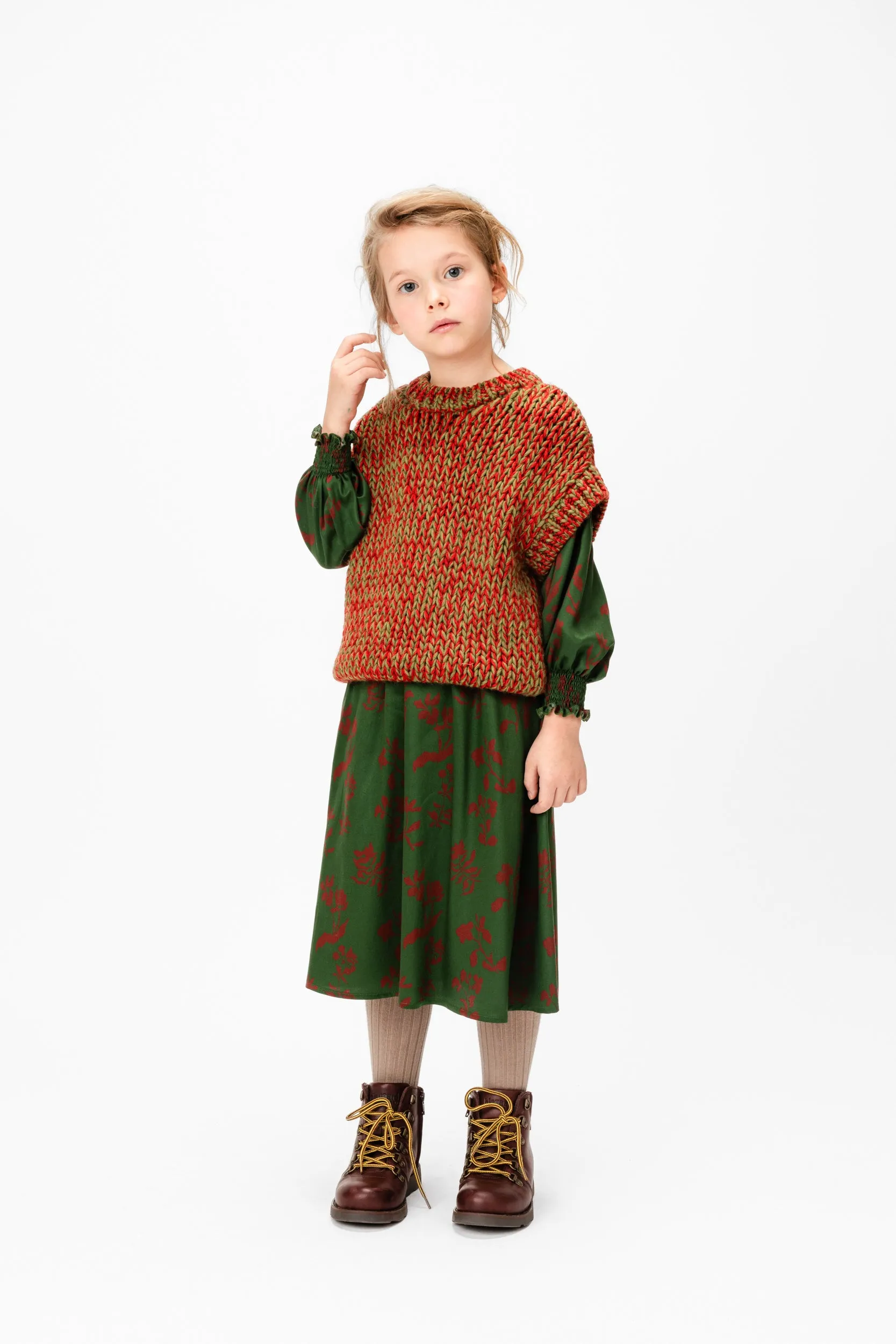 Handmade Wool Vest Melange, Red
