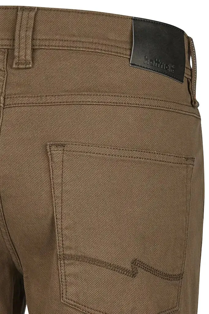 Hattric Men's Trousers Harris Stretch 688455 Cosy Structure Mid Brown