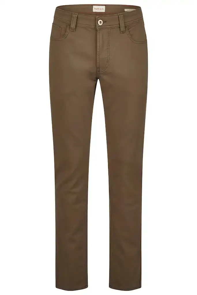 Hattric Men's Trousers Harris Stretch 688455 Cosy Structure Mid Brown