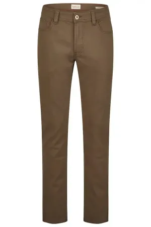 Hattric Men's Trousers Harris Stretch 688455 Cosy Structure Mid Brown