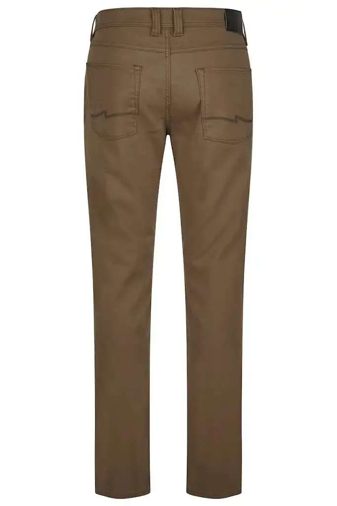 Hattric Men's Trousers Harris Stretch 688455 Cosy Structure Mid Brown