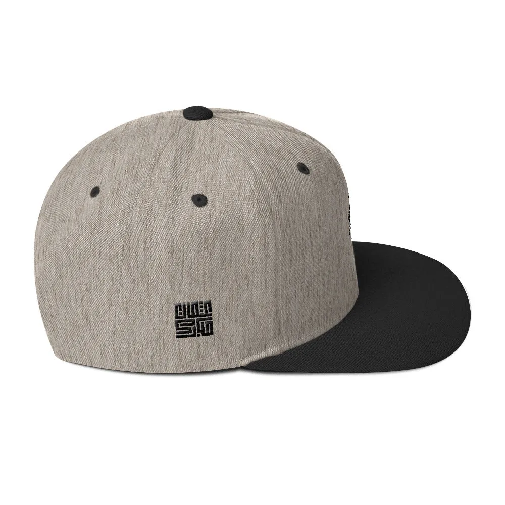 Heather Grey & Black Snapback Lion Hat