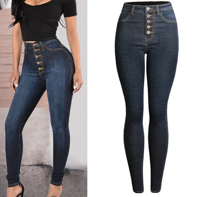 High Waist Curvy Skinny Jeans