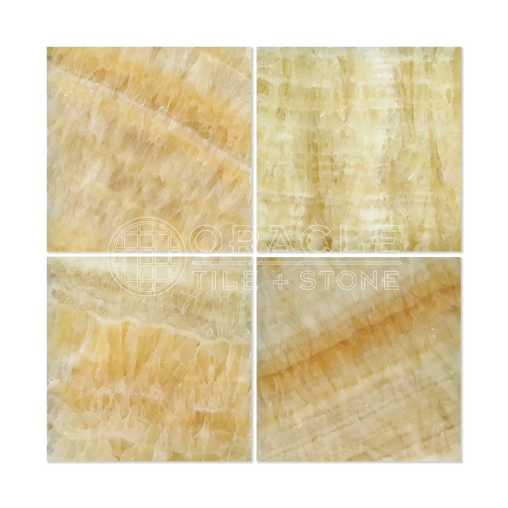 Honey Onyx 12 X 12 Polished Premium Field Tile (2 pcs. 3" X 6" Sample Set)