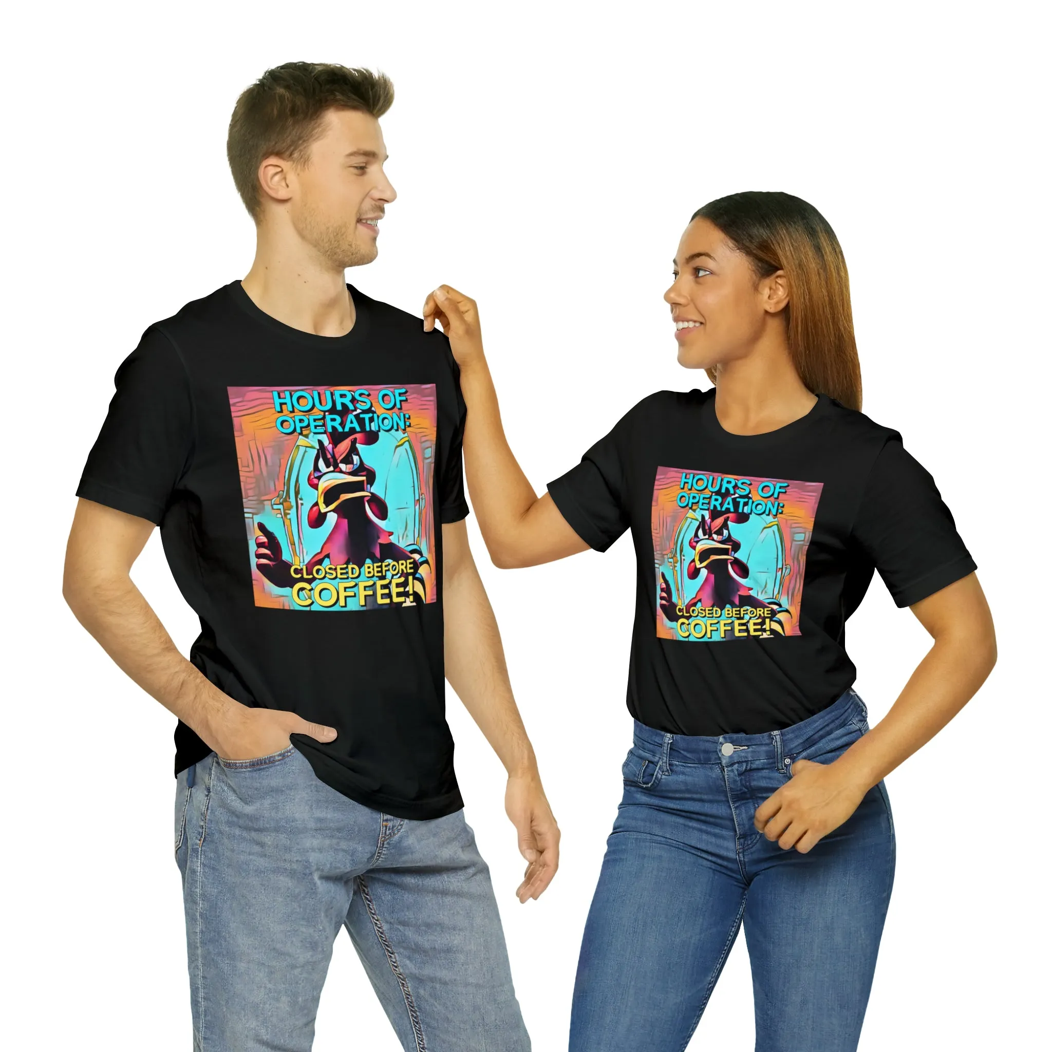 Hours of Operation: Closed Before Coffee! Short Sleeve Tee