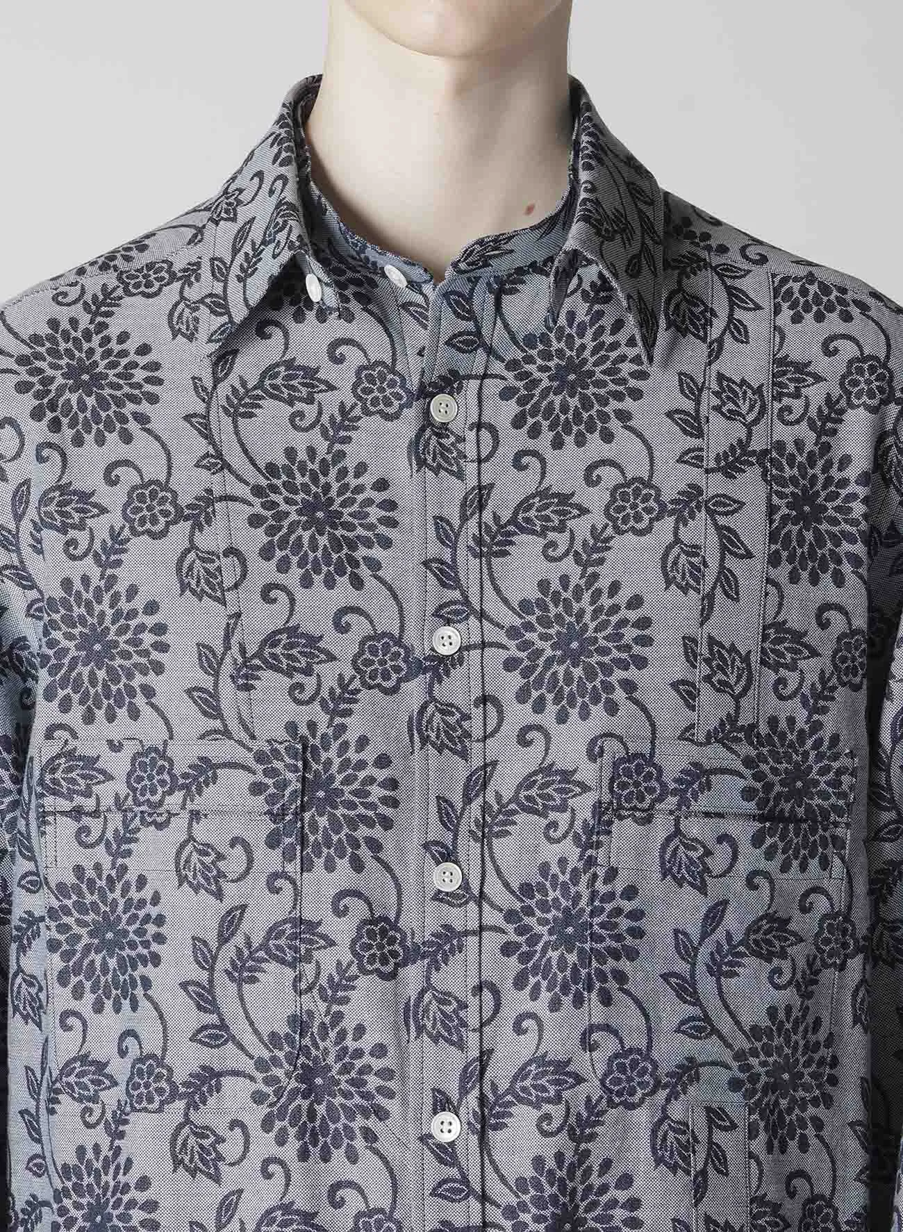 INDIGO JACQUARD SHIRT