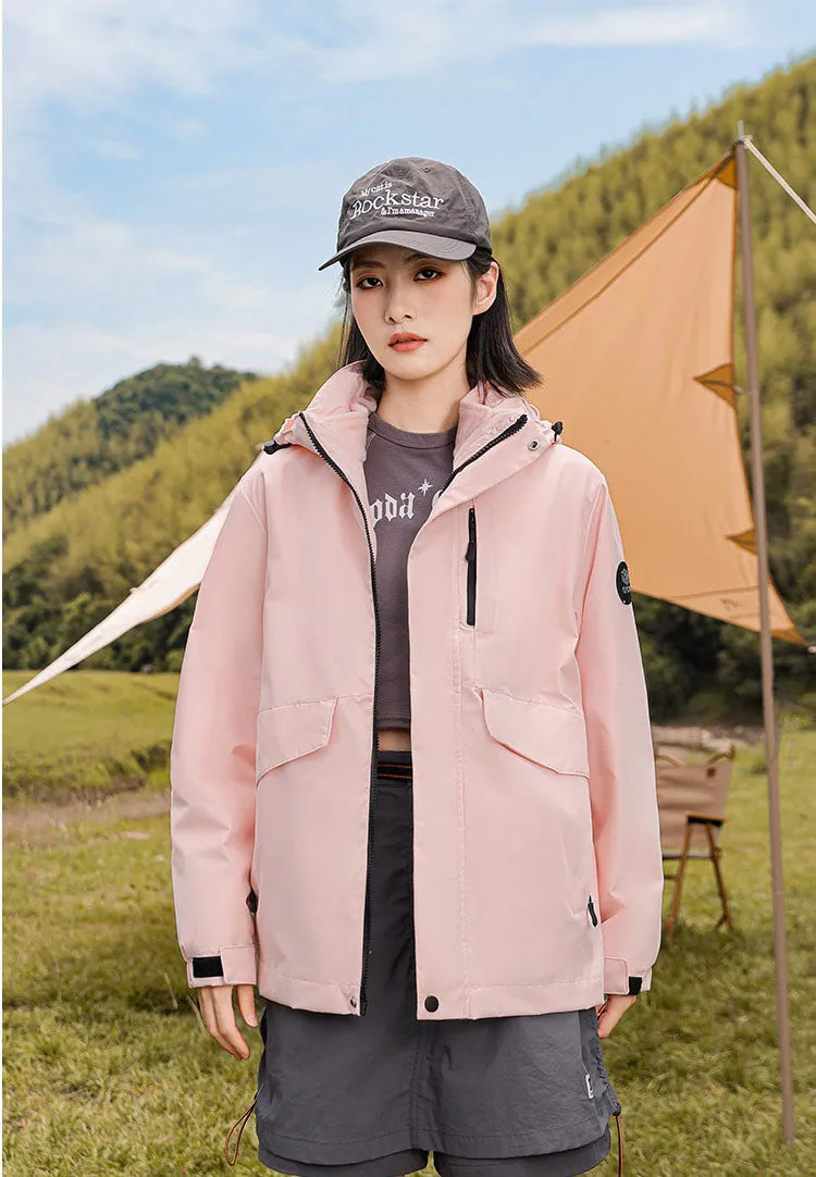 Insulated Cargo Puffer Jacket for Women with Relaxed-Fit Design