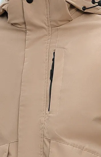 Insulated Cargo Puffer Jacket for Women with Relaxed-Fit Design