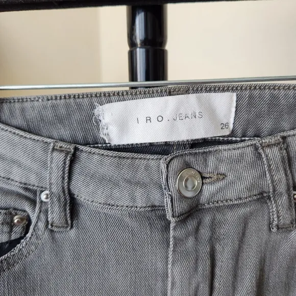 IRO Night Distressed Grey Skinny Jeans