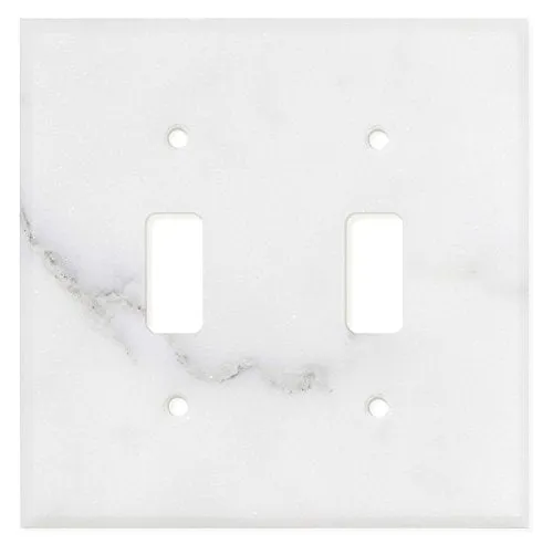 Italian Calacatta Gold Marble Switch Plate Cover, Polished (2 TOGGLE)
