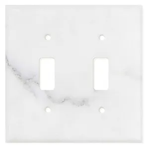 Italian Calacatta Gold Marble Switch Plate Cover, Polished (2 TOGGLE)