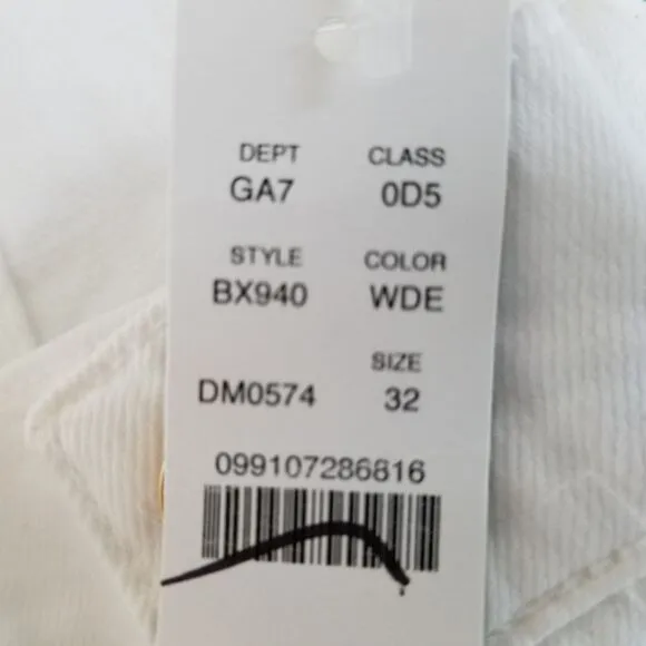 J. Crew Sailor Slim Wide Leg‎ Jeans Womens Size 32 White Ankle NWT $148 BX940