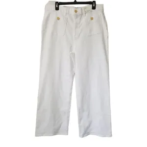 J. Crew Sailor Slim Wide Leg‎ Jeans Womens Size 32 White Ankle NWT $148 BX940