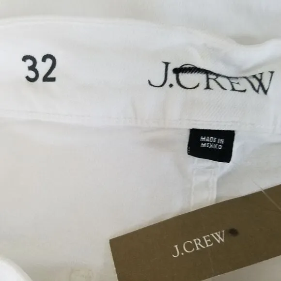 J. Crew Sailor Slim Wide Leg‎ Jeans Womens Size 32 White Ankle NWT $148 BX940