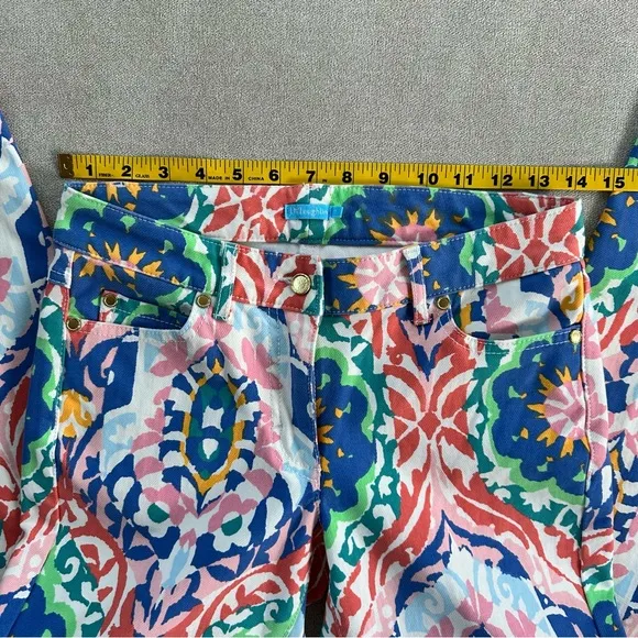 J. McLaughlin Slim Lexi Jeans. Size 0. Oahu print. Multicolor.