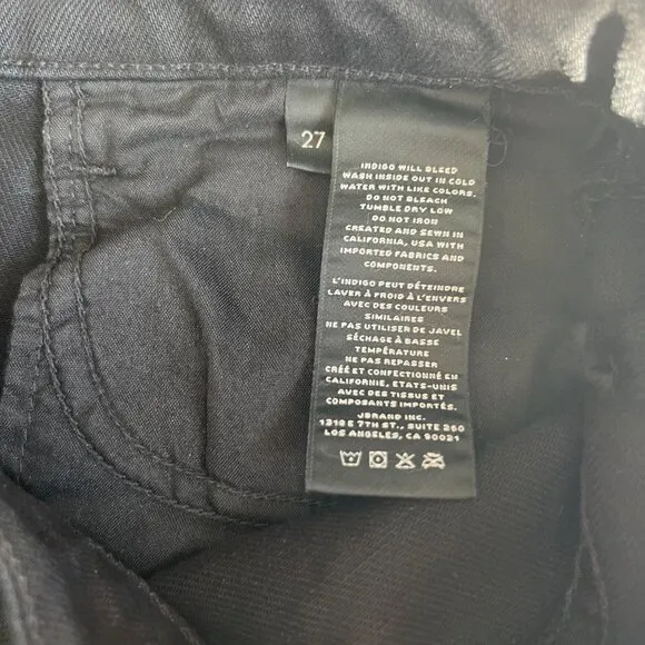 J.Brand Highrise ankle straight legs Jules jeans , black, Size 27 O