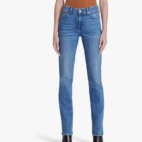 Jen 7 by 7 For All Mankind Dark Wash Slim Straight Jeans Size 10