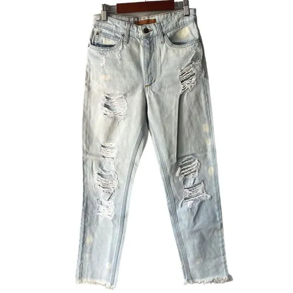 Joe's Jeans The Debbie High Rise Straight Ankle Jeans in Elkie Light Distressed