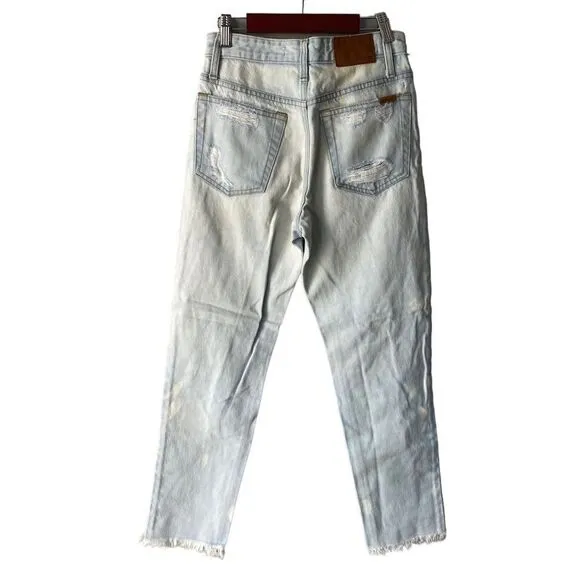 Joe's Jeans The Debbie High Rise Straight Ankle Jeans in Elkie Light Distressed