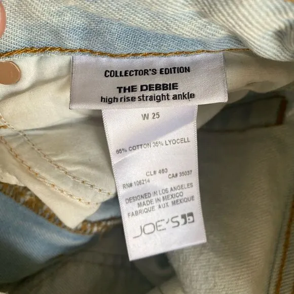 Joe's Jeans The Debbie High Rise Straight Ankle Jeans in Elkie Light Distressed