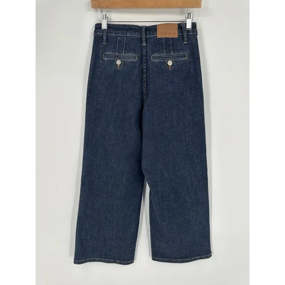 Judy Blue Jeans 3/26 Tailored Wide Leg Trouser Denim Tummy Control Dark Wash NEW