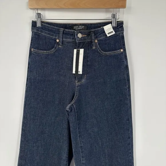 Judy Blue Jeans 3/26 Tailored Wide Leg Trouser Denim Tummy Control Dark Wash NEW