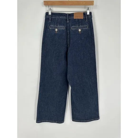 Judy Blue Jeans 3/26 Tailored Wide Leg Trouser Denim Tummy Control Dark Wash NEW