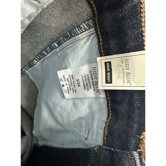 Judy Blue Jeans 3/26 Tailored Wide Leg Trouser Denim Tummy Control Dark Wash NEW