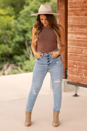 Judy Blue Light Wash Distressed Skinny Jeans