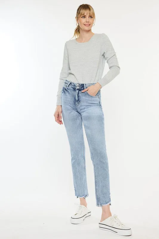 Kan Can High Rise Slim Straight Jeans