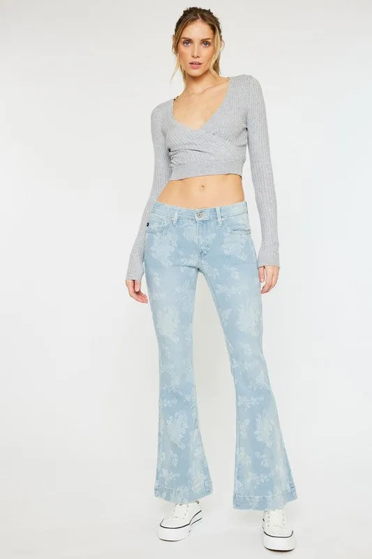 KANCAN Tatum Floral Flare Jeans FINAL SALE