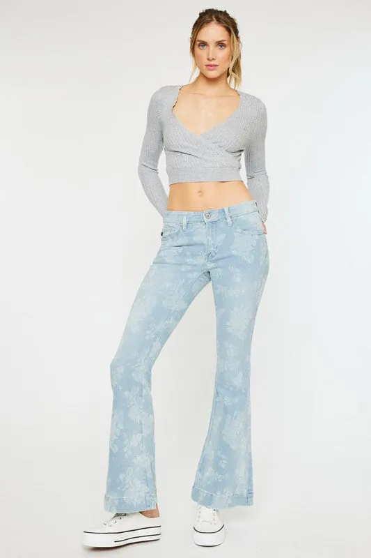 KANCAN Tatum Floral Flare Jeans FINAL SALE